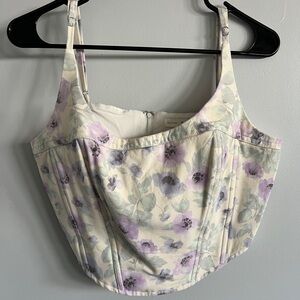 Backyard Roses Floral Corset Top